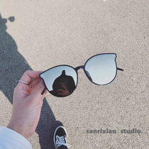 Meng Meiqi 2019 new personality large round frame face small super anti-ultraviolet sunglasses female polarized sunglasses male