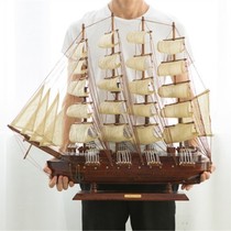 Wooden sailing boat creative craft ship model ornaments solid wood smooth living room decorations wine cabinet decoration European style