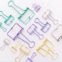 Long tail clip medium trumpet hipster iron clip creative bill paper clip candy color office stationery simple