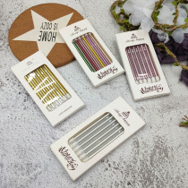 Birthday slender pencil Candle Golden multi-color pearlescent Fashion Net red romantic candle creative cake decoration