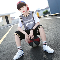 2022 New Children's Summer Sports Suite Large Boys Short Sleeve Summer Boys Basketball Costume Cool and Handsome Quick Dry