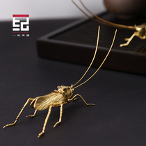 Creative locust locust copper tea pet can be raised movable Zen tea play Boutique small ornaments Iron pot cover tea set accessories