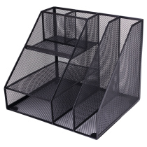 Deli 79075 multi-function file frame Metal iron file rack data combined file basket storage desktop