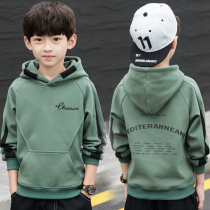 Boys spring and autumn sweater 2021 new childrens middle and large childrens foreign style autumn base shirt boys T-shirt foreign style tide