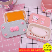 Soap box home creative large can drain cute girl heart soap box personality transparent laundry soap box with lid