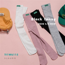 Small black tie spring and summer new pantyhose girls thin knitted cotton leggings socks small children pantyhose