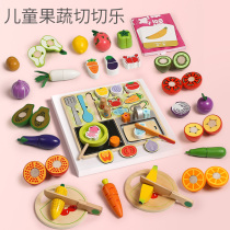 Cut fruits and vegetables toys baby children Chile wooden baby cut vegetables house kitchen set Boys and Girls