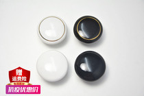 Pure White Ceramic Handle Modern Cupboard Door Handle Drawer Round Single Hole Small Handle Black Handle