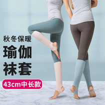 Yoga sock set female calf warm middle tube long tube sock pile foot cover autumn and winter wool thread foot leg set yoga