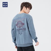Hanska crewneck sweatshirt men spring 2022 new loose trend teen vintage lazy casual top