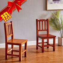 Wujin Wood small stool new Chinese low stool solid wood stool Zen household adult strong backrest solid wood Nordic style