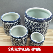 Ceramic pen holder thickened Wingyang cupping Jingdezhen Qinghua porcelain small CUHK office room with brush brush student supplies