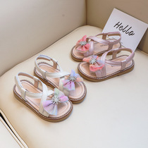 Genuine Leather Cow Leather Girl Shoes Ruby Toe Sandals 2021 Summer New soft-bottom Korean version Princess anti-slip