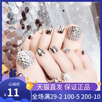 Temix summer toenail finished nail art flash drill foot patch J25 send jelly adhesive metal silver light
