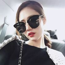 Korean retro big frame sunglasses female tide 2016 Korean star with round face personality sun glasses men glasses