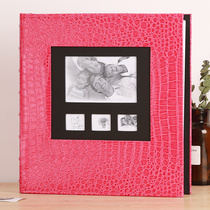 Leather photo album 6 inch 600 plastic can be placed in the album book large capacity insert family album