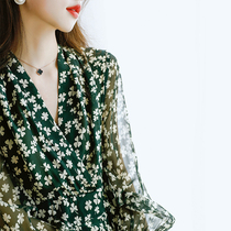 Silk mulberry silk dress 2021 new high-end French Little Flower a-shaped Platycodon grandiflorum skirt children summer