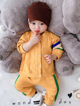 British next kid baby suit new autumn handsome spring and autumn infant clothes baby sports two-piece suit