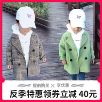 Sensibility Chenchen mom autumn and winter wool handmade double-sided childrens wool coat mens treasure mid-length wool coat