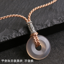 Tongyouge Ping an buckle lanyard silver rope ring pendant lanyard hand-woven nostalgia adjustable Arhan eye
