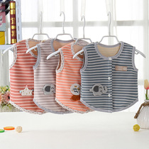 Childrens color cotton super soft plus velvet Korean version cartoon vest autumn and winter warm infant baby vest vest waistband tide
