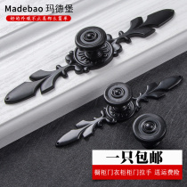 Modern Minimalist Drawer Handle Single Hole Black American Antique Bronze Cabinet Handle Wardrobe Door Golden Handle