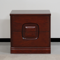 Modern Chinese style full solid wood bedside table Red oak bucket cabinet Modern simple bedroom furniture double drawer locker promotion