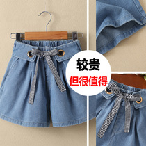 Girls Denim Shorts Summer 2021 New Childrens Pants Thin Mid-Big Kids Jeans Girls Joker Foreign