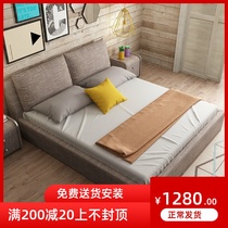 Cloth Art Bed Removable master bedroom modern minimalist bunk bed 1 8 m Double beds tatami bed Wedding Bed WEDDING BED STORAGE SOFT BED