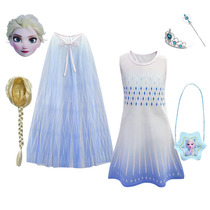 Foreign Trade Girl Frozen 2 Aisha Queen Summer Cloak New Dress Performance Birthday Princess Dress