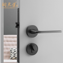Zhangs Hardware Room Home Door Lock Black With Key Black White Wooden Door Silent Bronze Lock Split Lock