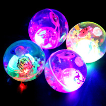 Childrens bouncy ball baby stuff ball kindergarten large cute little boy glowing elastic ball flash stall