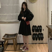 Spring dress 2021 New skirt Korean version waist thin temperament retro French shirt dress girl