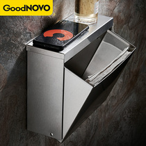 304 stainless steel paper box wall-mounted hotel tissue box toilet high-grade toilet straw paper box without punching