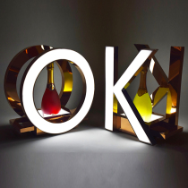 Bar supplies wine props night light wine rack creative LED wine lamp holder Champagne wine display bracket