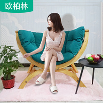 Balcony minimalist solid wood single sofa chair Outdoor Villa Courtyard Terrace Terrace Casual Sofa Yang Light House Creative Sofa