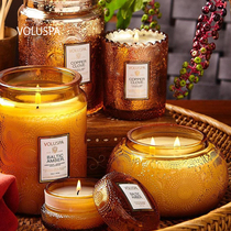 American imported VOLUSPA Yayi tea bowl embossed cup aromatherapy candle calms the nerves and helps sleep Girlfriend birthday gift