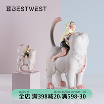 "General Cat-Large" White Night Fairy Tale Jia Xiaoou Art Light Luxury Ornament to Send Girls New Year Gift