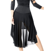 Exotic dance new Latin dance practice uniform national standard dance dress big gauze bag hip Latin dance skirt S18015