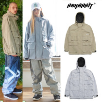 2122BSRABBIT Korean ski suit waterproof wind breathable abrasion resistant veneer for men and women blouses blue grey card its color