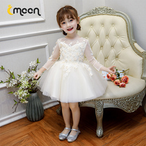 Flower girl wedding little girl dress children Baby Baby year banquet foreign atmosphere high-end girl princess dress puffy gauze spring and autumn