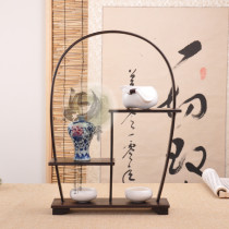 Red Wood Black Sandalwood Purple Sandalwood Multi-Treasure Trog Tea Set Small Bou Rack Pendulum Pieces Base Tea Stone Rack Base