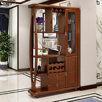 Chinese style living room entrance door solid wood room cabinet double sided wine cabinet partition cabinet screen integrated genguan storage dining side cabinet