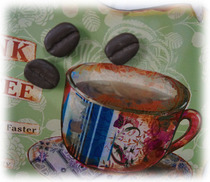 Retro do old coffee cup iron listed shop signboard message board two optional country style