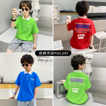 Boys T-shirt short sleeve summer 2021 summer new middle and big child cotton polo shirt boy foreign-style children half sleeve