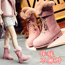 Northeast snow boots minus 30 degrees plus velvet super warm and cold womens shoes outdoor waterproof non-slip cotton shoes ski shoes