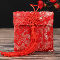 Fabric Thousand Yuan Red Bag Wedding Personality Brocade is Feng Gufeng Wedding Birthday Embroidery Small Change Red Bag