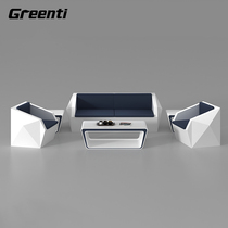 Getai Xipi office sofa Simple modern office meeting business company reception sofa coffee table combination