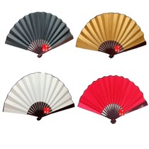 Fan Blue and White Porcelain Dance Fan White Calligraphy Practice Fan 10 Inch Silk Fan Black Silk Cloth Folding Fan