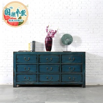 Retro bucket cabinet New Chinese-style entrance cabinet Chinese-style cabinet Solid wood locker Middle-aged dining side cabinet foyer cabinet Living room cabinet